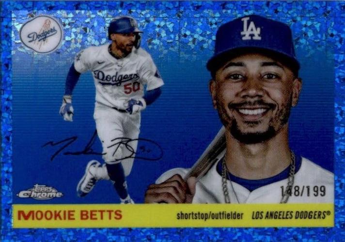2025 Topps Chrome Platinum Mookie Betts [Blue Mini-Diamond Refractor] #65 card