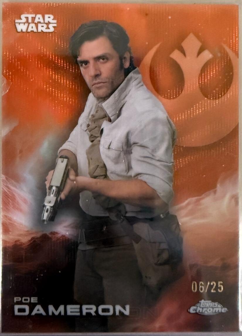 2025 Topps Chrome Poe Dameron [Orange Orange] #145 card