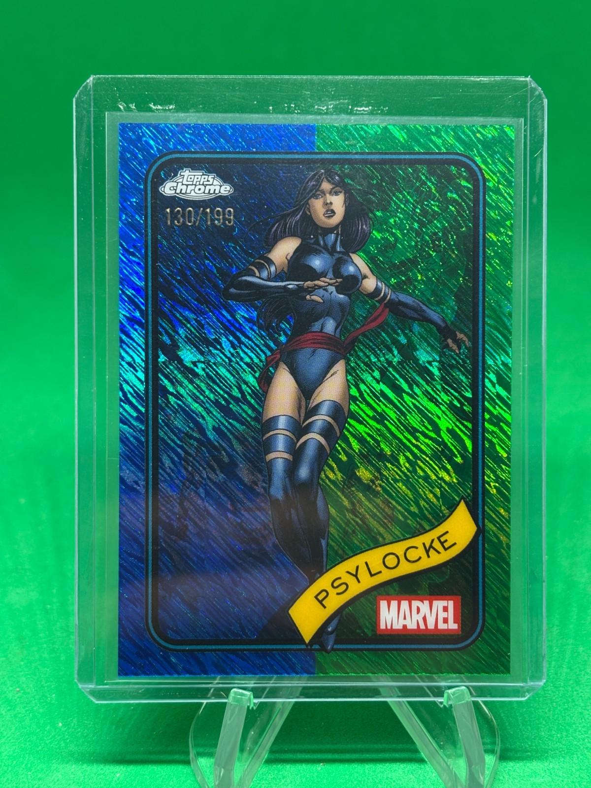 2025 Topps Chrome Psylocke [Blue Green Shimmer] #135 card