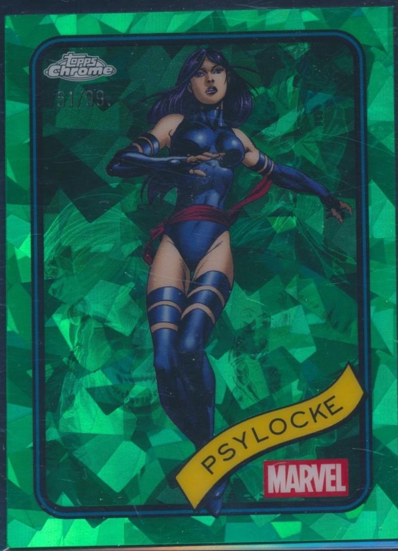 2025 Topps Chrome Psylocke [Green Sapphire] #135 card