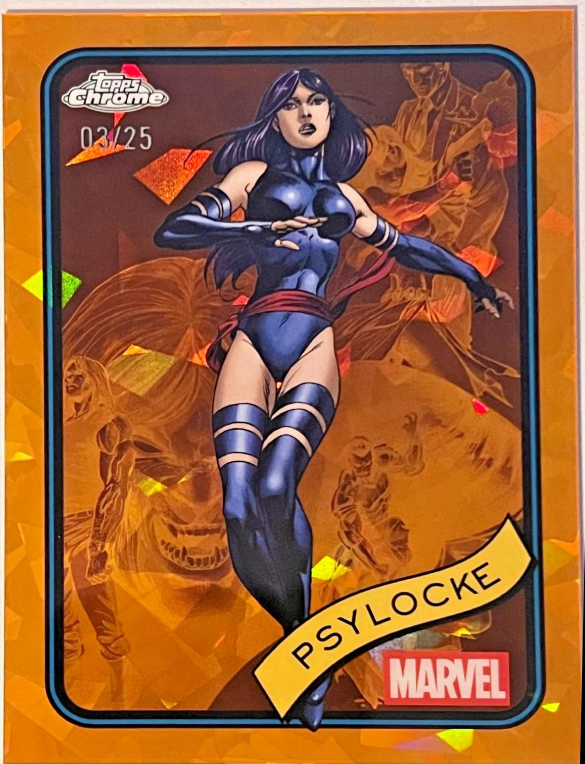 2025 Topps Chrome Psylocke [Orange Sapphire] #135 card