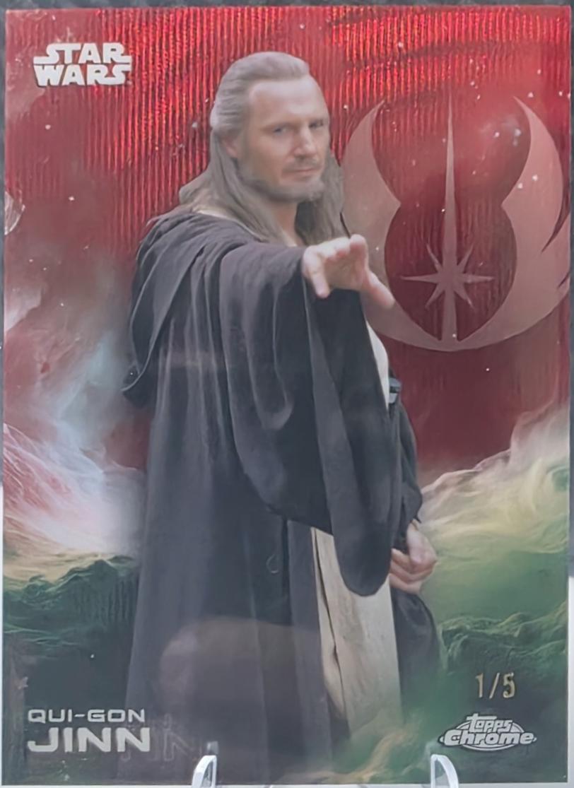 2025 Topps Chrome Qui-Gon Jinn [Red Pulsar] #152 card