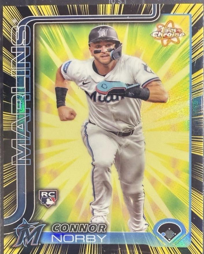 2025 Topps Chrome Radiating Rookie Connor Norby #RR-10 card