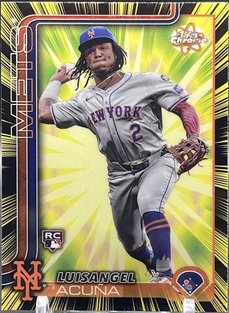 2025 Topps Chrome Radiating Rookie Luisangel Acuna #RR-5 card
