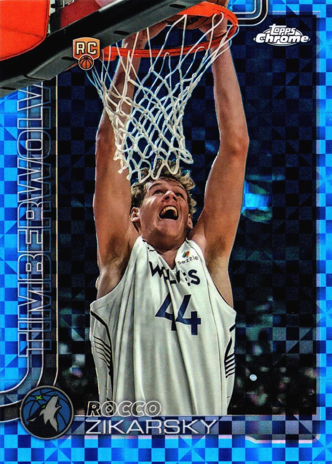 2025 Topps Chrome Rocco Zikarsky [Blue X-Fractor] #296 card
