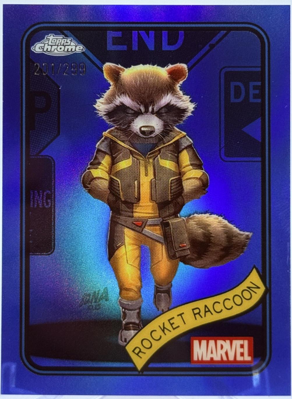 2025 Topps Chrome Rocket Raccoon [Blue] #120 card