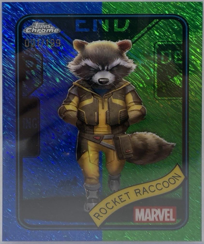 2025 Topps Chrome Rocket Raccoon [Blue Green Shimmer] #120 card