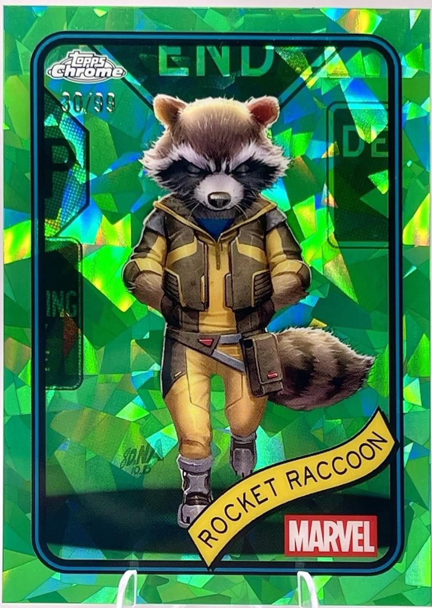 2025 Topps Chrome Rocket Raccoon [Green Sapphire] #120 card