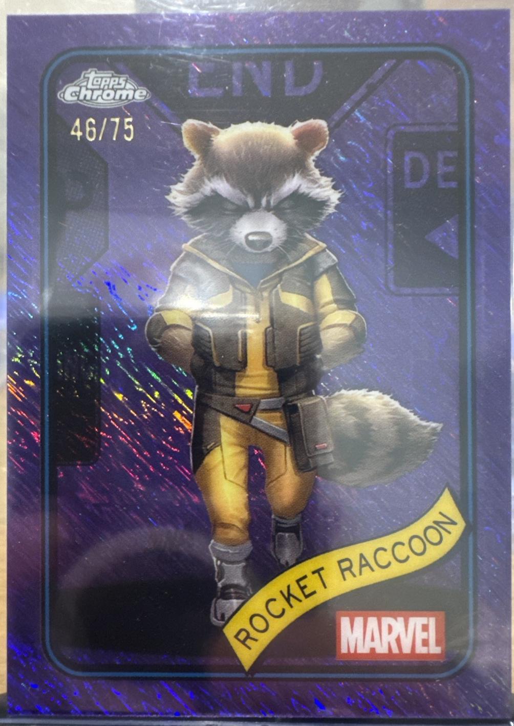 2025 Topps Chrome Rocket Raccoon [Purple Shimmer] #120 card