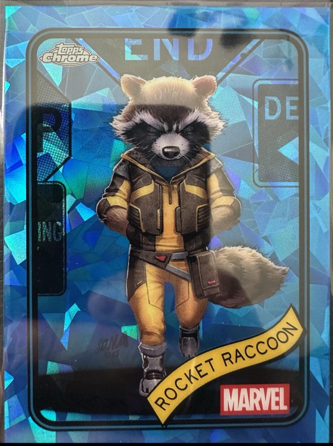 2025 Topps Chrome Rocket Raccoon [Sapphire] #120 card