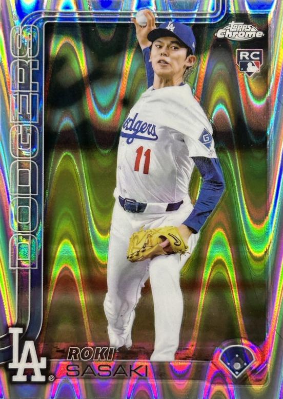 2025 Topps Chrome Roki Sasaki [Raywave] #217 card