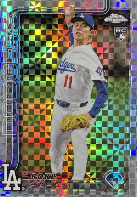 2025 Topps Chrome Roki Sasaki [X-Fractor] #217 card