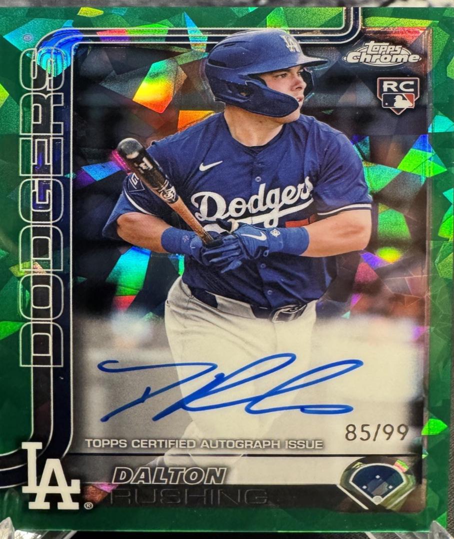 2025 Topps Chrome Rookie Autograph Dalton Rushing [Green Sapphire] #RA-DR card