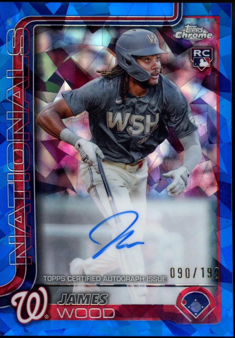 2025 Topps Chrome Rookie Autograph James Wood [Sapphire] #RA-JWO card