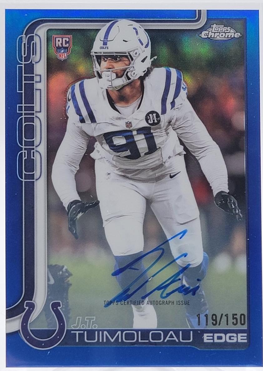 2025 Topps Chrome Rookie Autograph JT Tuimoloau [Blue Refractor] #RA-JT card