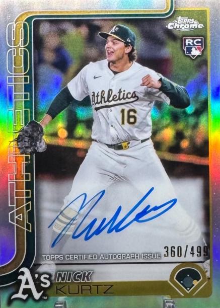 2025 Topps Chrome Rookie Autograph Nick Kurtz [Refractor] #RA-KU card