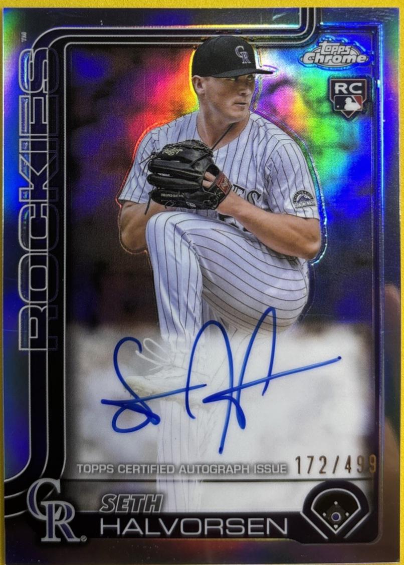2025 Topps Chrome Rookie Autograph Seth Halvorsen #RA-SH card