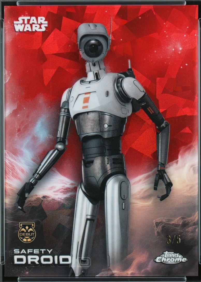 2025 Topps Chrome Safety Droid [Red Sapphire] #161 card
