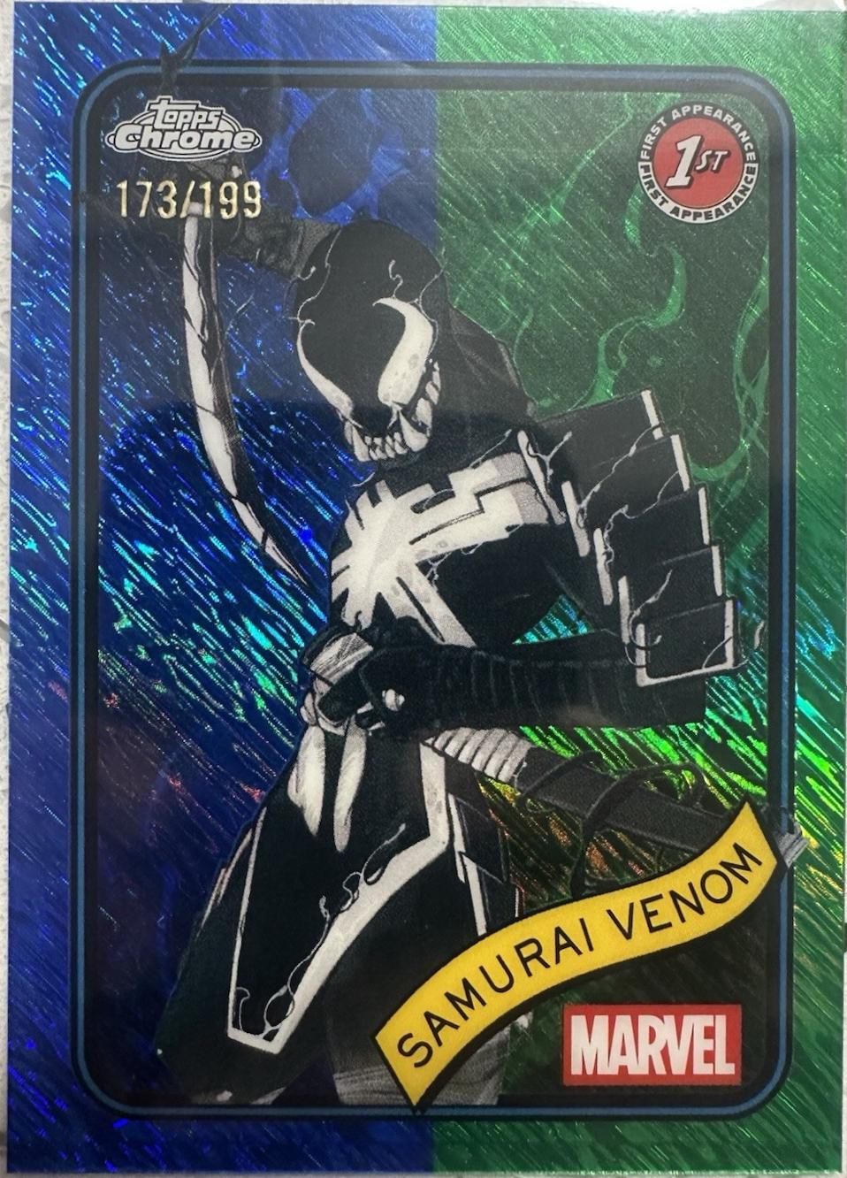 2025 Topps Chrome Samurai Venom [Blue Green Shimmer] #127 card