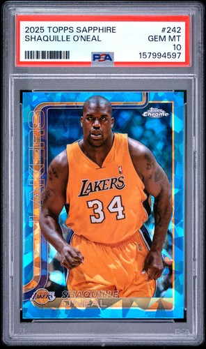 2025 Topps Chrome Sapphire Shaquille O'Neal #242 card