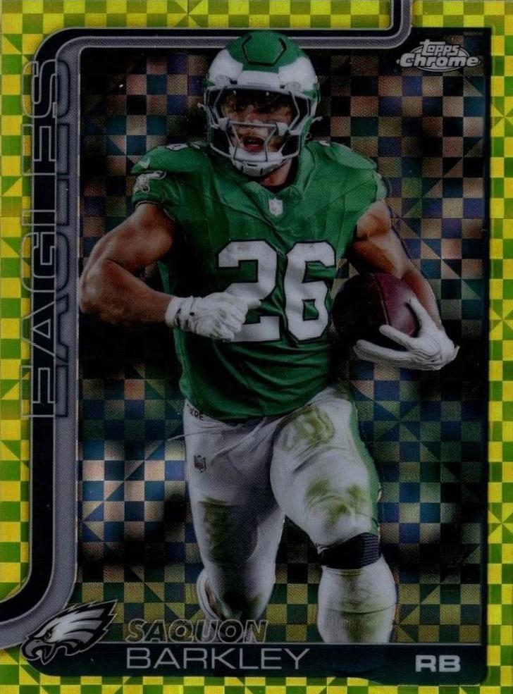 2025 Topps Chrome Saquon Barkley [X-Fractor Green] #248 card