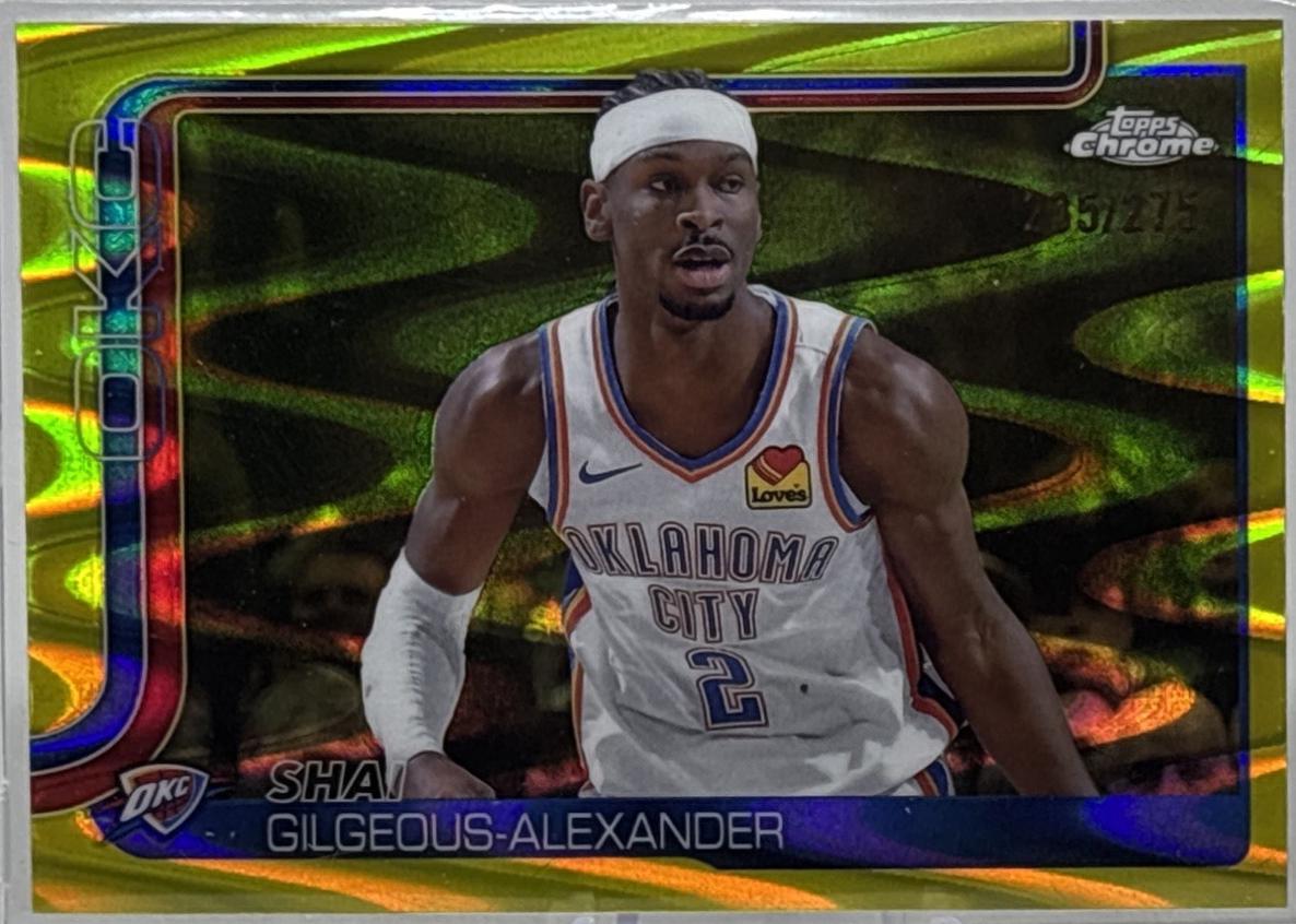 2025 Topps Chrome Shai Gilgeous-Alexander [RayWave Yellow Refractor] #141 card