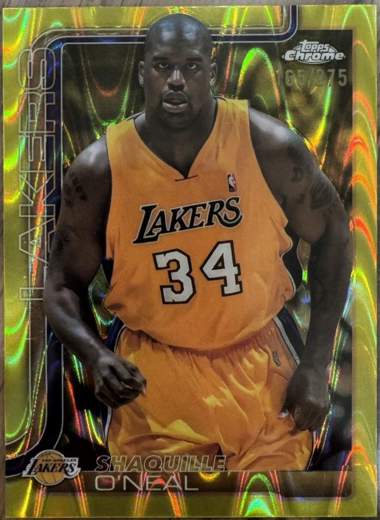 2025 Topps Chrome Shaquille O'Neal [RayWave Yellow Refractor] #242 card