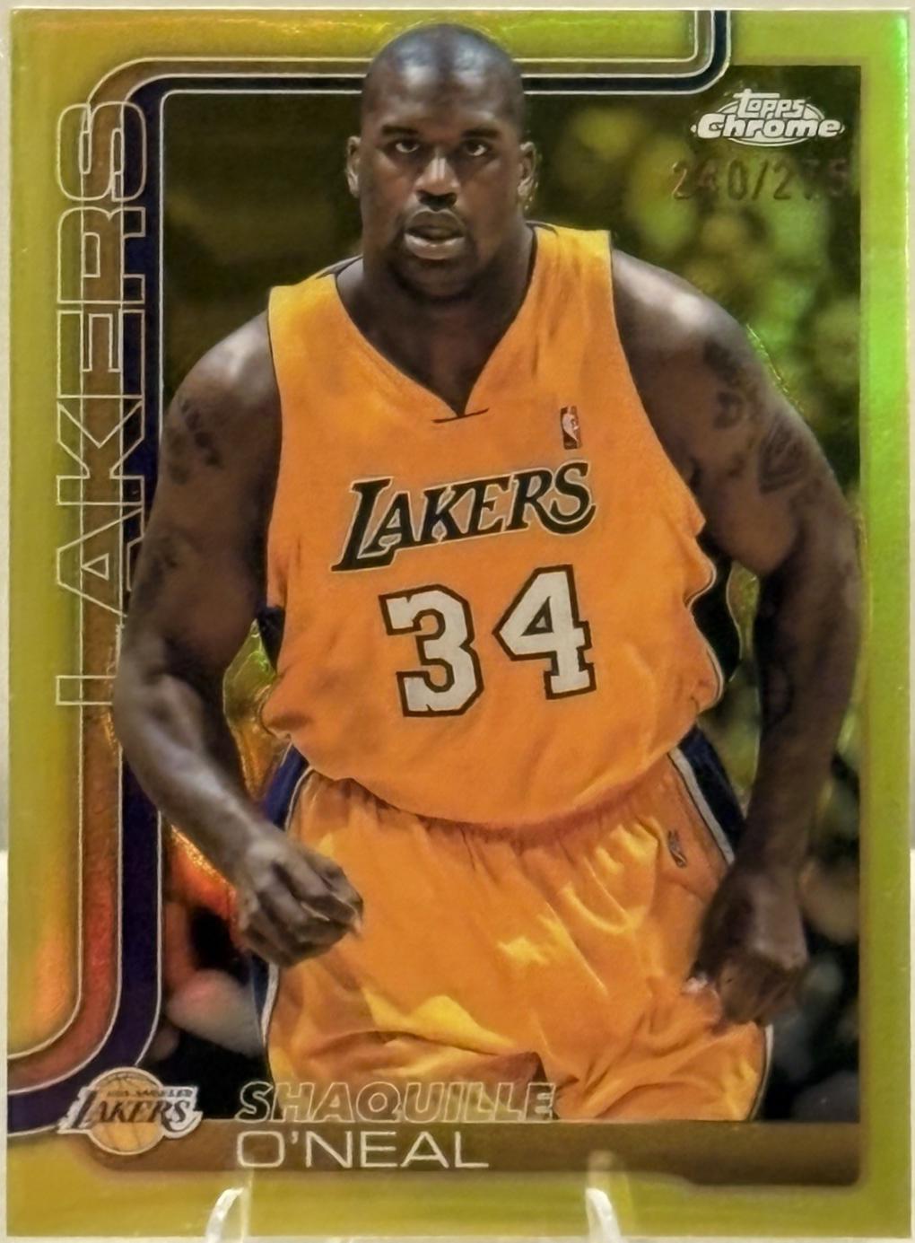 2025 Topps Chrome Shaquille O'Neal [Yellow Refractor] #242 card