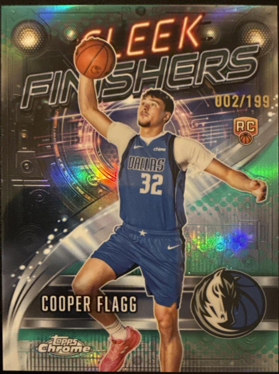 2025 Topps Chrome Sleek Finishers Cooper Flagg [Refractor Aqua] #SF-21 card