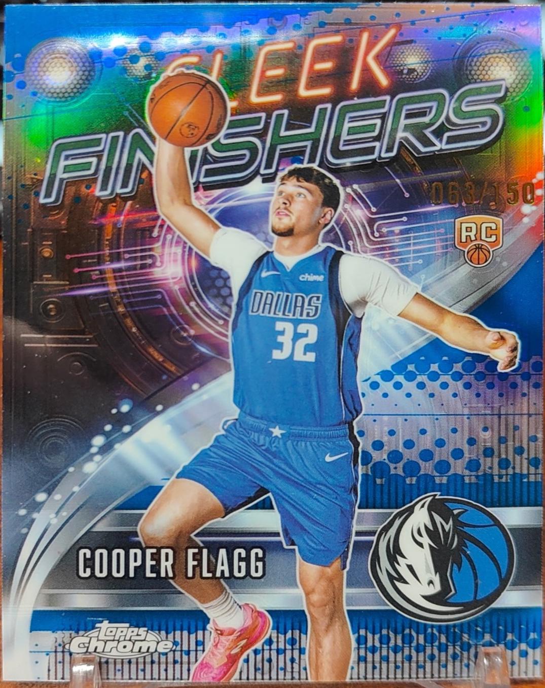 2025 Topps Chrome Sleek Finishers Cooper Flagg [Refractor Blue] #SF-21 card