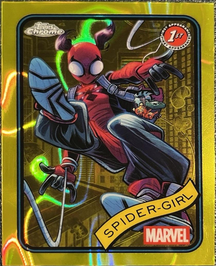 2025 Topps Chrome Spider-Girl [Yellow Lava] #143 card