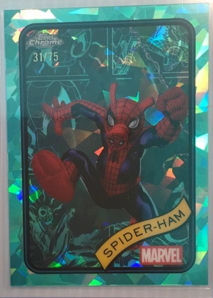 2025 Topps Chrome Spider-Ham [Aqua Sapphire] #142 card