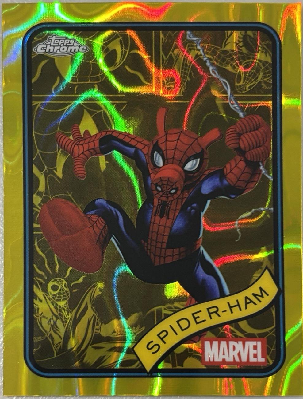 2025 Topps Chrome Spider-Ham [Yellow Lava] #142 card