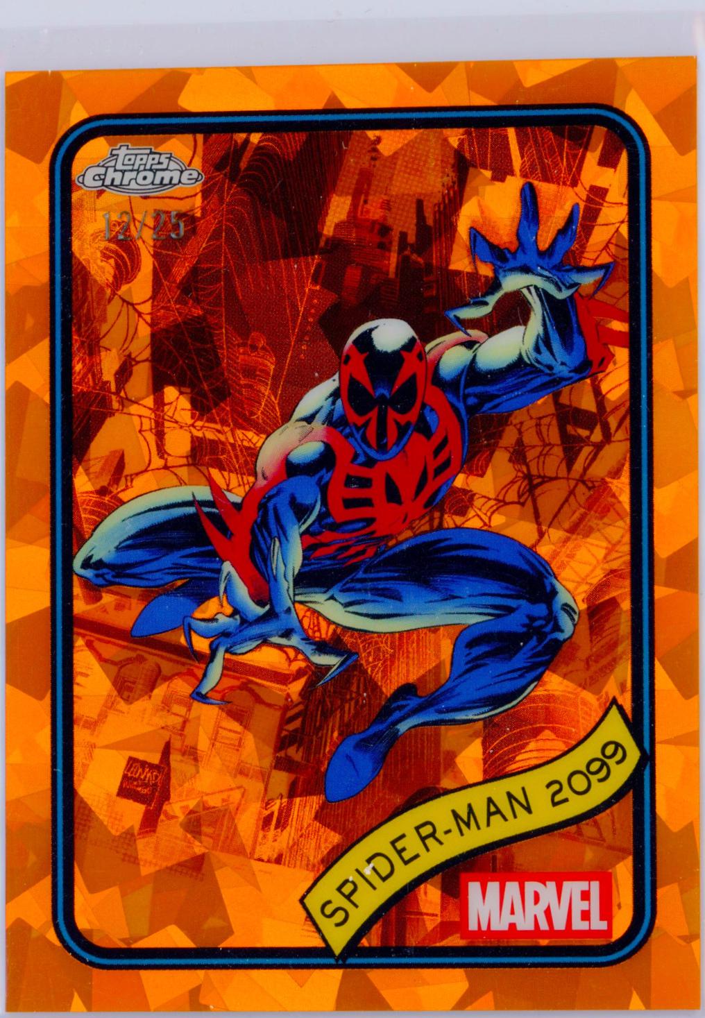2025 Topps Chrome Spider-Man 2099 [Orange Sapphire] #112 card