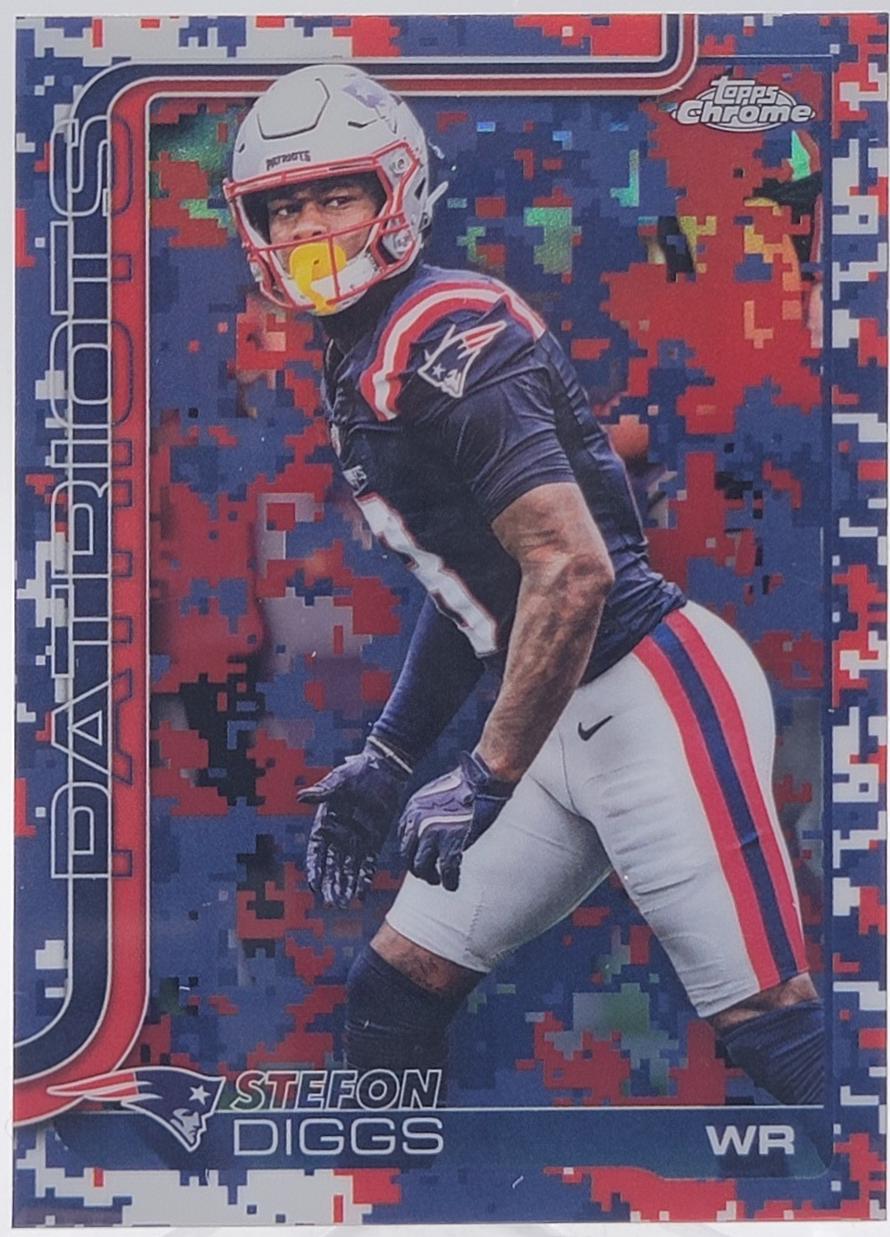 2025 Topps Chrome Stefon Diggs [Team Camo Variation] #205 card