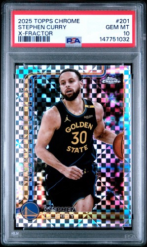 2025 Topps Chrome Stephen Curry [X-Fractor] #201 card