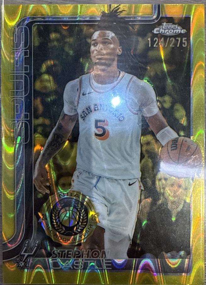 2025 Topps Chrome Stephon Castle [RayWave Yellow Refractor] #228 card