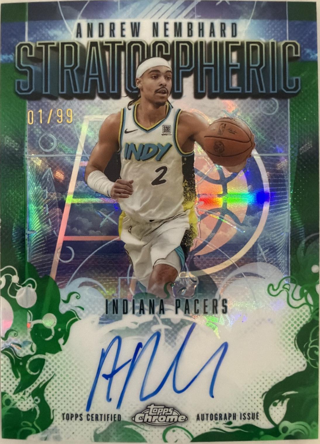 2025 Topps Chrome Stratospheric Signature Andrew Nembhard #SM-AN card
