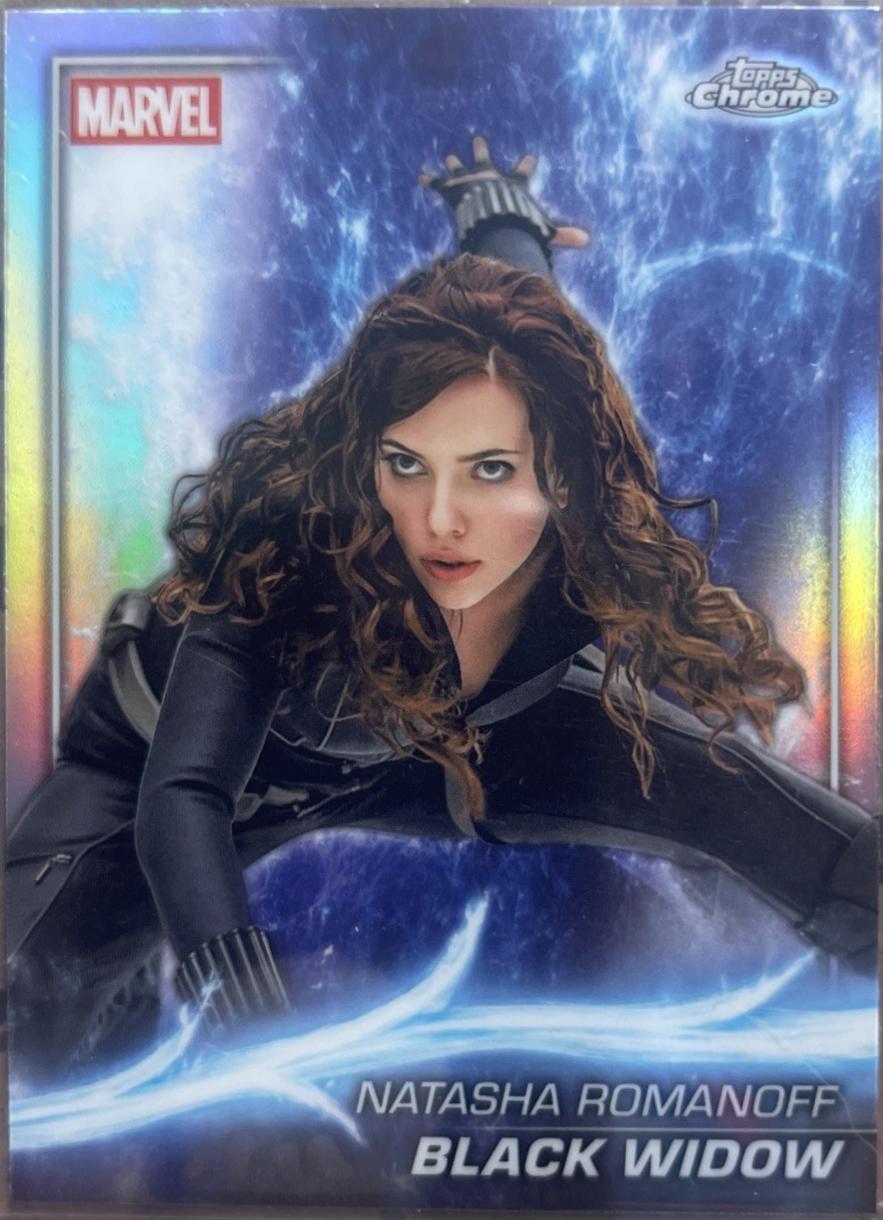 2025 Topps Chrome Studios Black Widow [Rainbow Refractor] #7 card