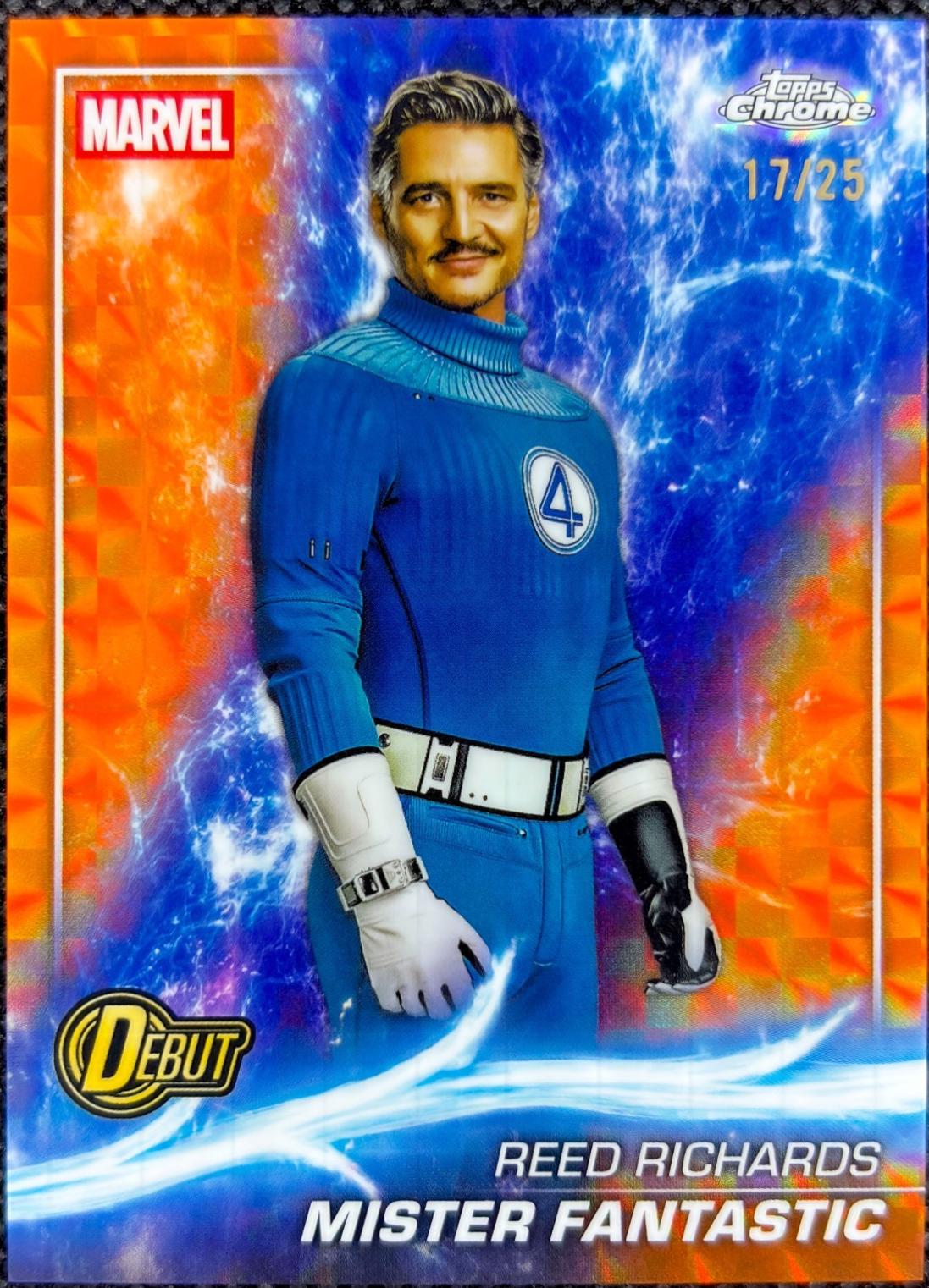2025 Topps Chrome Studios Mister Fantastic [Orange Refractor] #194 card