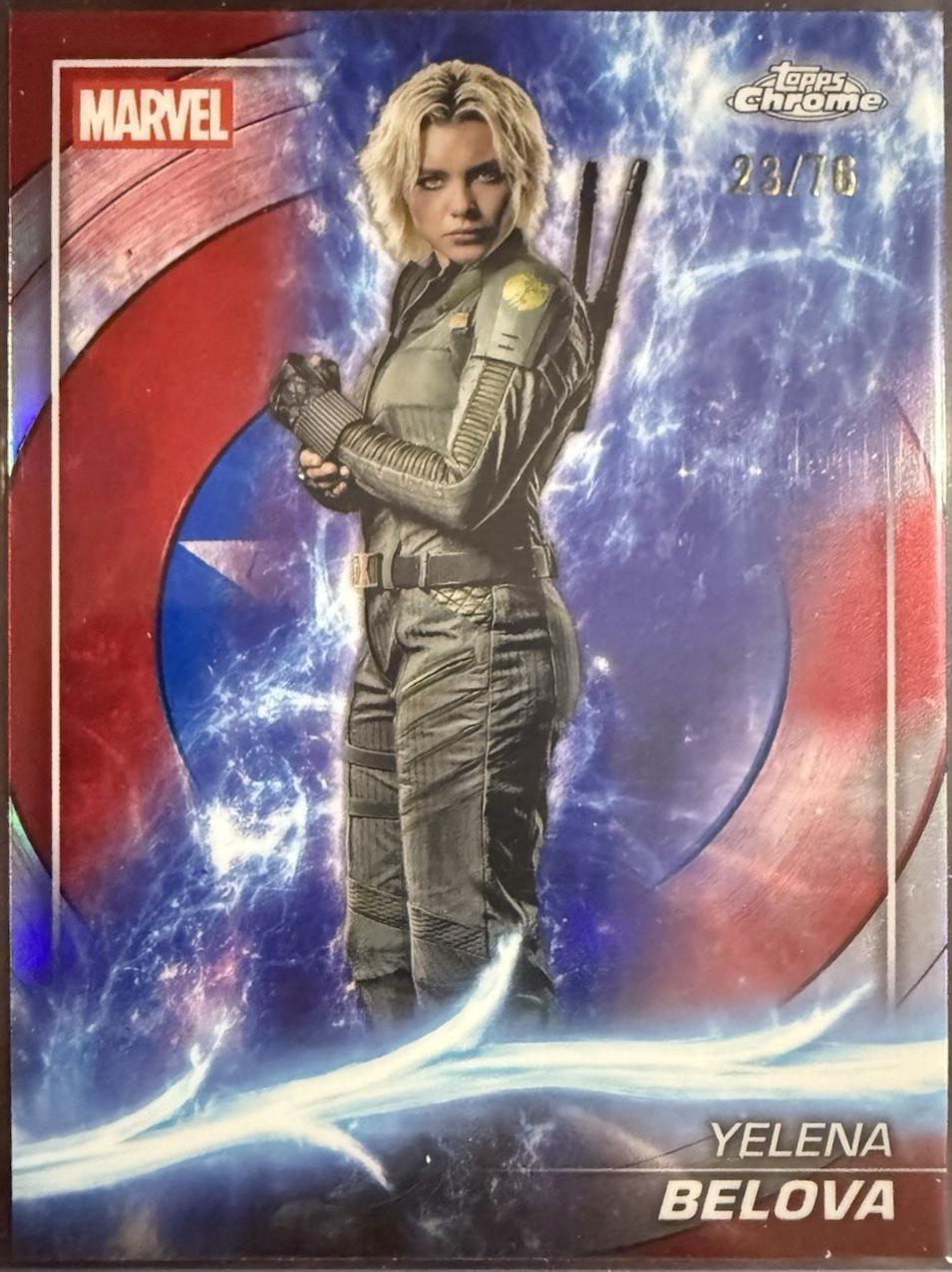 2025 Topps Chrome Studios Yelena Belova [Captain America Refractor] #182 card