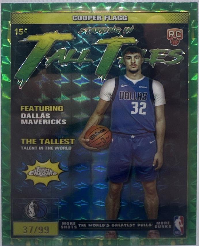 2025 Topps Chrome Tall Tales Cooper Flagg [Refractor Green Geometric] #TT-16 card