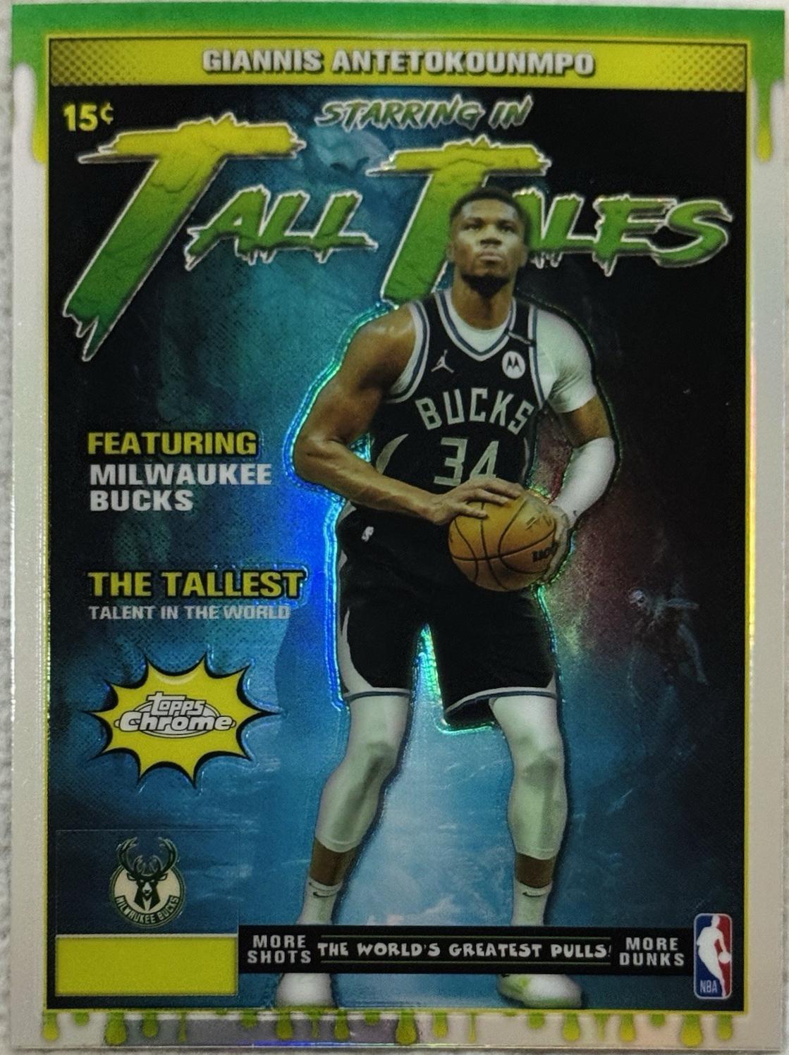 2025 Topps Chrome Tall Tales Giannis Antetokounmpo [Refractor] #TT-2 card