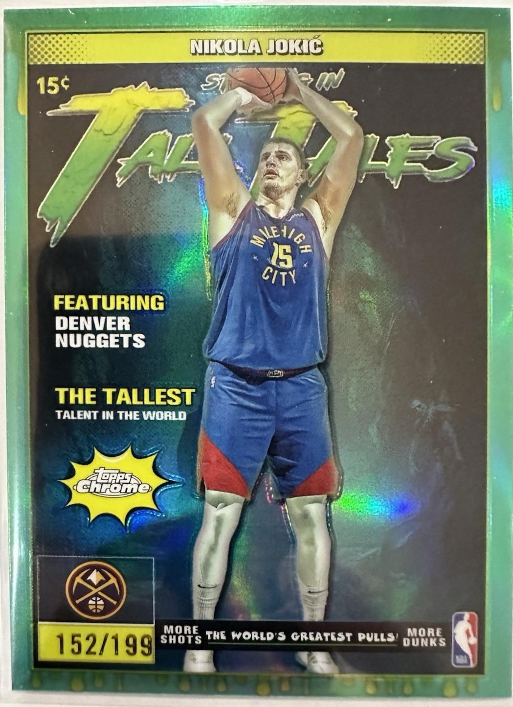 2025 Topps Chrome Tall Tales Nikola Jokic [Refractor Aqua] #TT-1 card