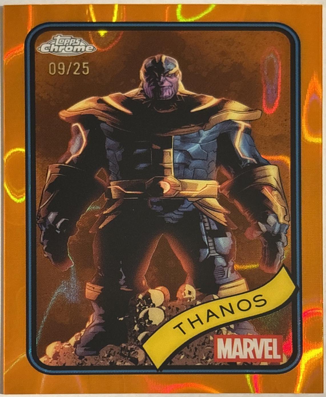 2025 Topps Chrome Thanos [Orange Lava] #158 card