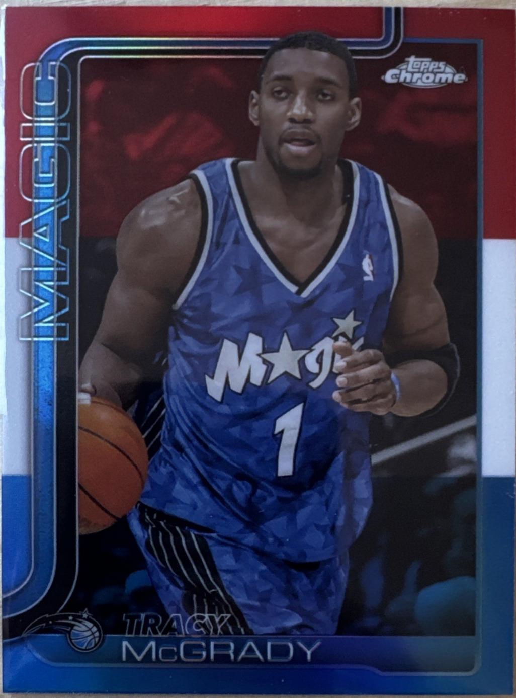 2025 Topps Chrome Tracy McGrady [Red White Blue Refractor] #245 card