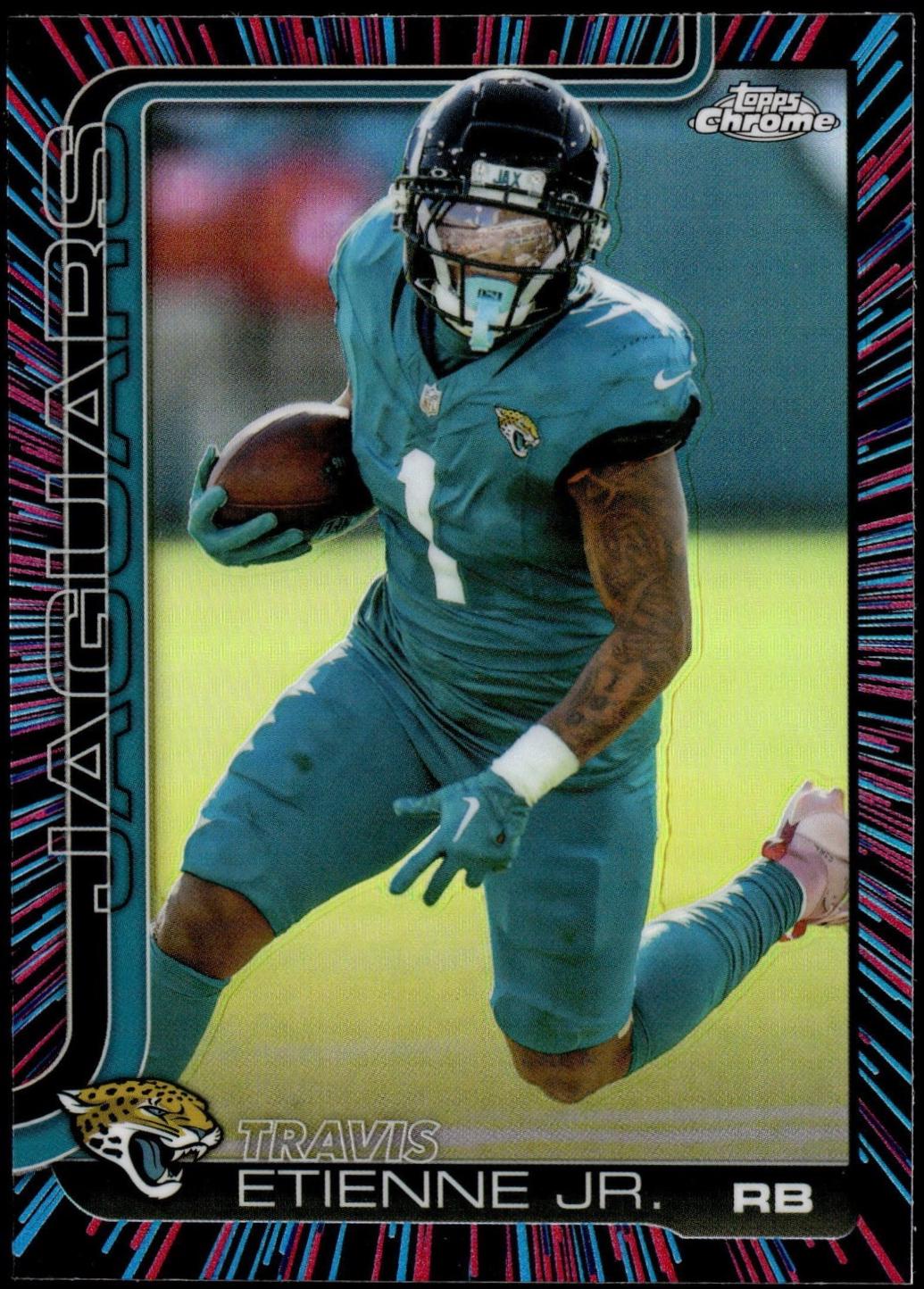 2025 Topps Chrome Travis Etienne Jr. [Neon Pulse Refractor] #139 card