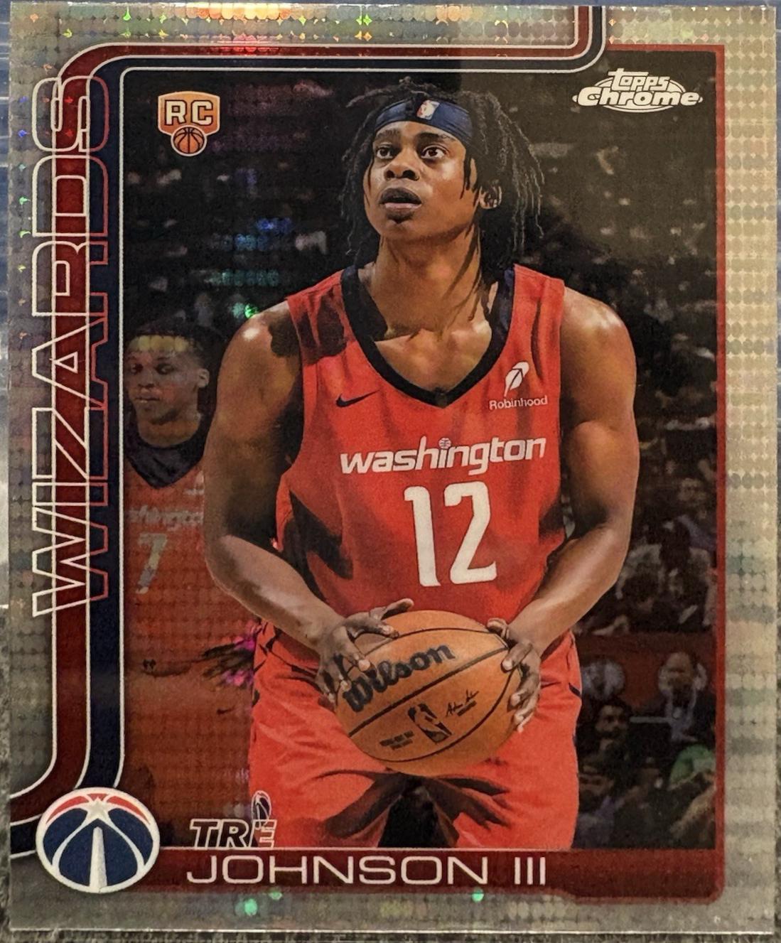 2025 Topps Chrome Tre Johnson III [Pulsar Refractor] #256 card