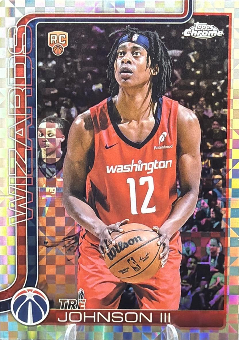 2025 Topps Chrome Tre Johnson III [X-Fractor] #256 card