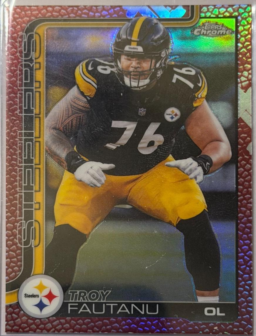 2025 Topps Chrome Troy Fautanu [Leather] #256 card